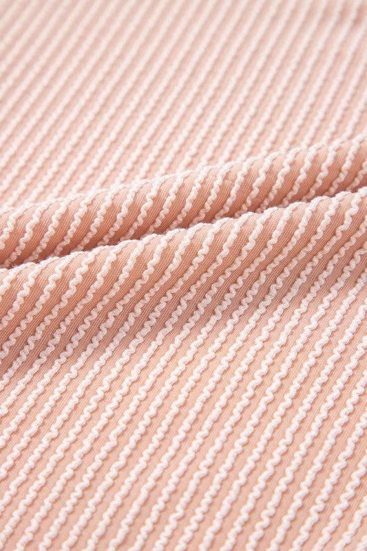 Solid Corded T-Shirt and Pants Set