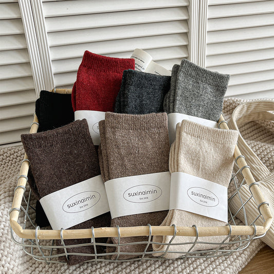 Womens Stylish Mid-calf Wool Socks