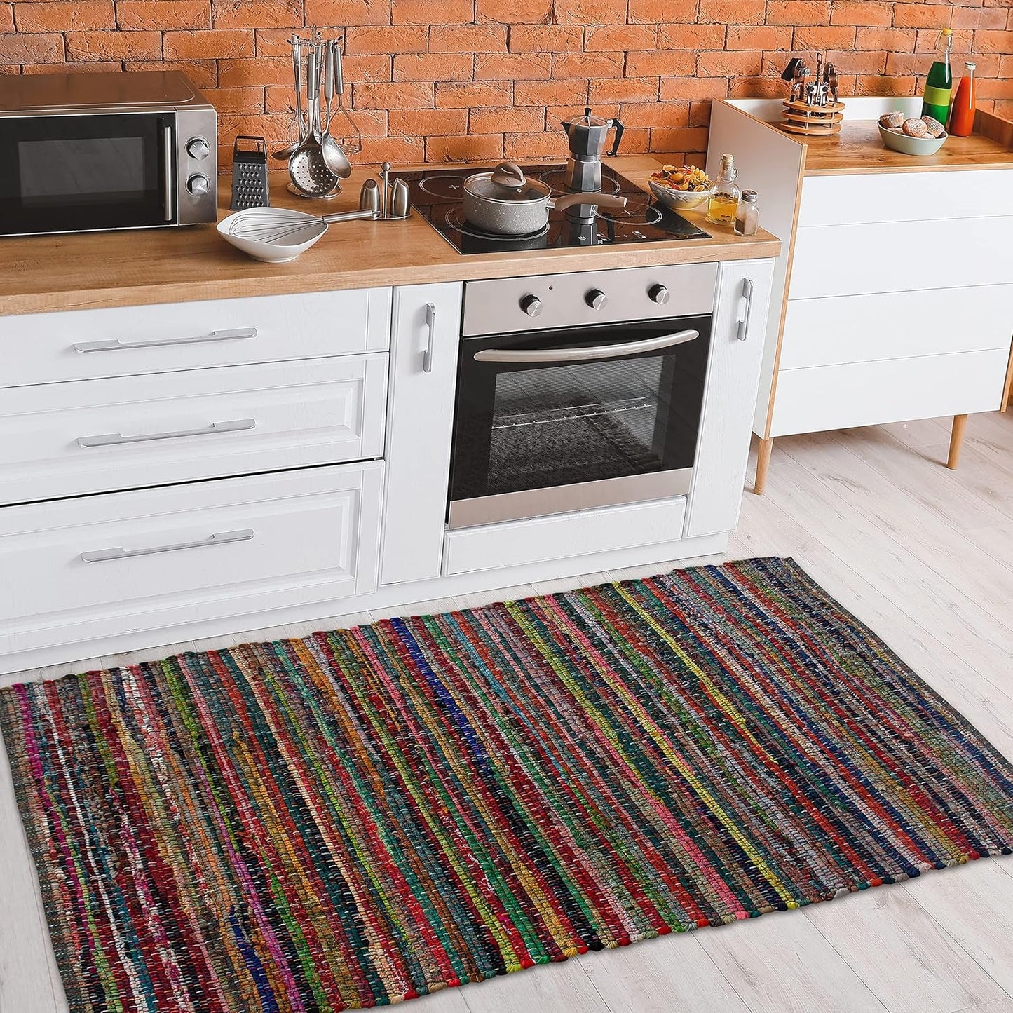 Chardin Home Recycled Cotton Rag Rug — Vibrant, Unique & Durable