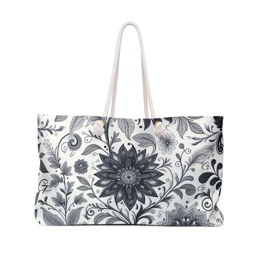 Floral Print Weekender Bag, Stylish Tote for Travel, Beach, Gym, Overnight Stay, Perfect Gift for Her