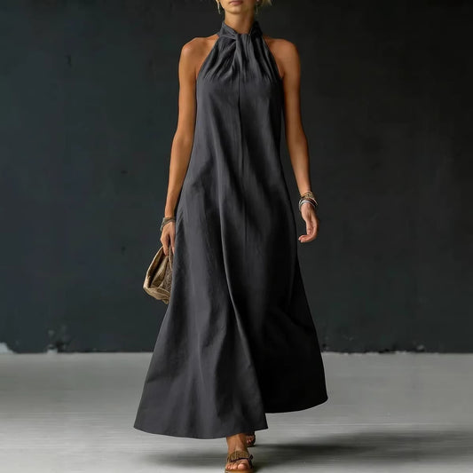 Women's Off-Shoulder Sleeveless Cross-Strap Dress