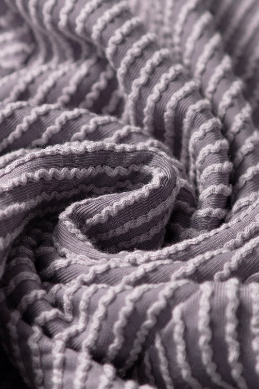 Solid Corded T-Shirt and Pants Set