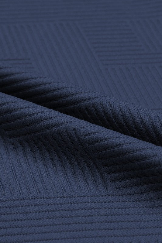 Solid Textured T-Shirt and Drawstring Pants Set