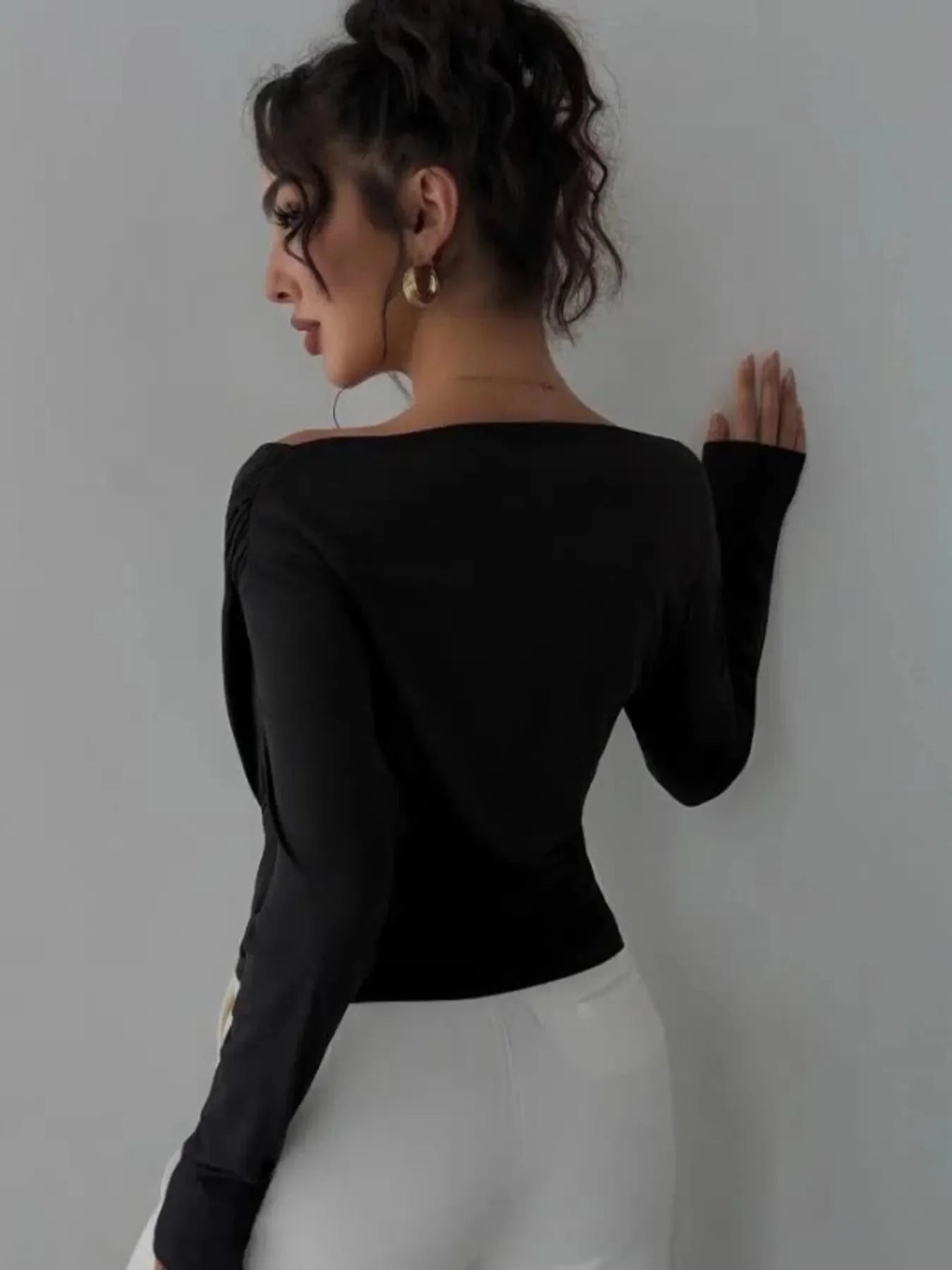 Long Sleeve Asymmetrical Blouse