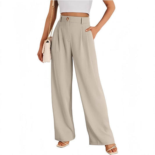 New European And American Style Pocket Dress Pants Wide-leg Formal Trousers