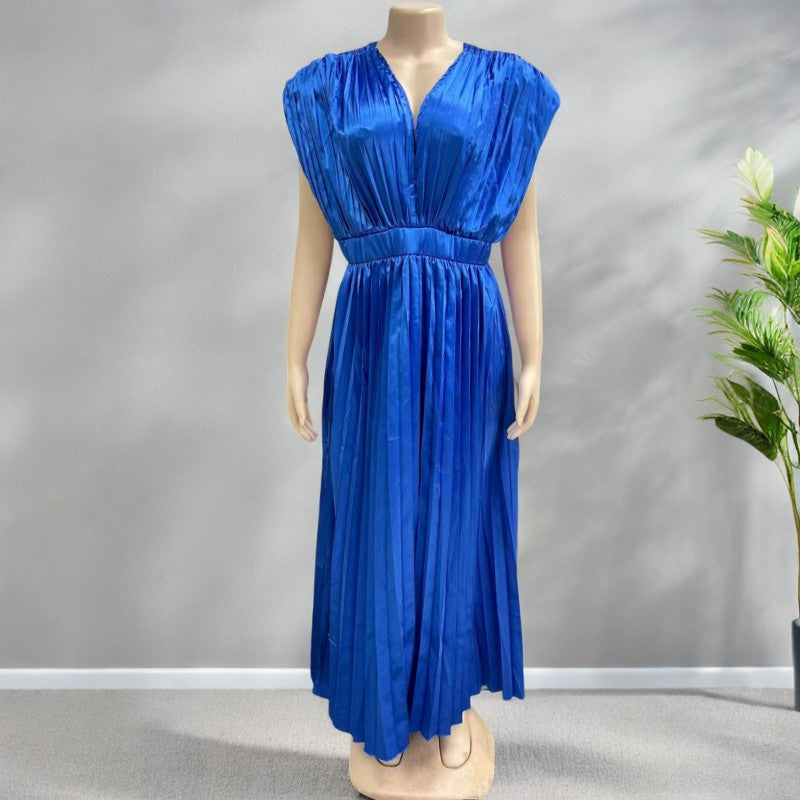 V-neck Satin Dress