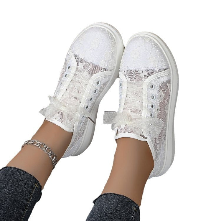 All-matching Graceful Sexy Lace Print Stitching Breathable Casual sneakers