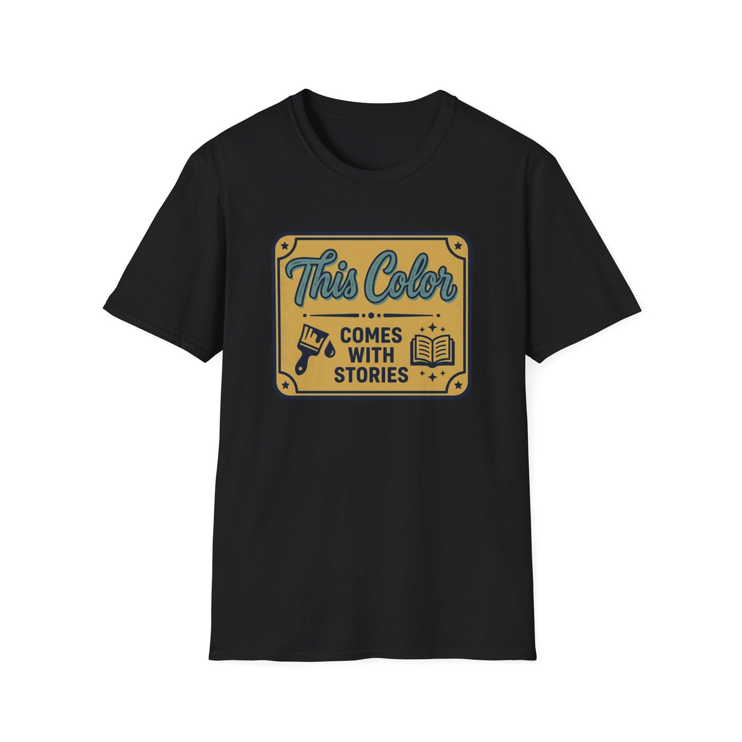 T-Shirt — "This Color Comes With Stories" Vintage Book Lover Graphic Tee