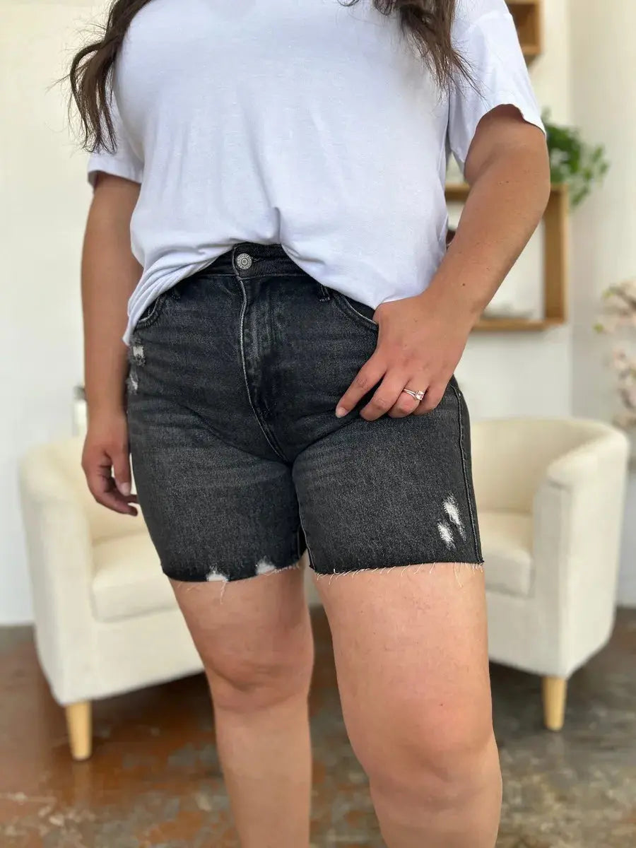 Judy Blue Jeans - Full Size High Waist Rigid Magic Denim Shorts