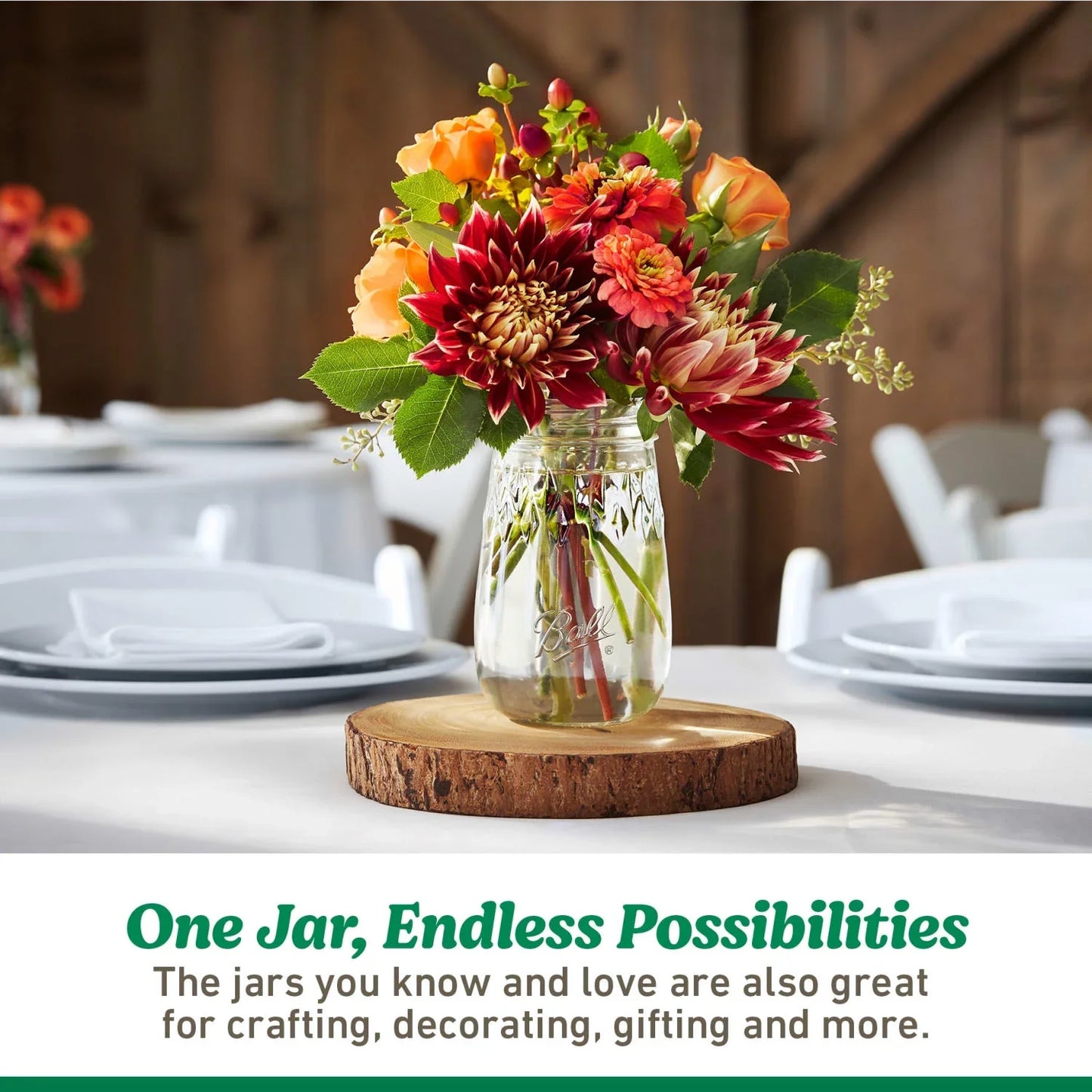 Ball, Glass Mason Jars with Lids & Bands, Wide Mouth, Clear, 16 oz, 12 Count