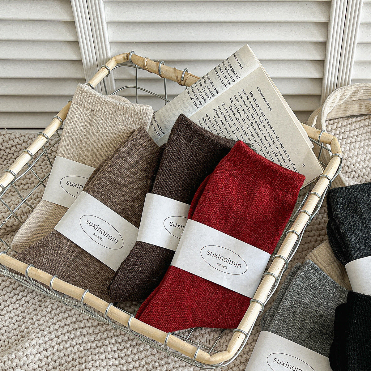 Womens Stylish Mid-calf Wool Socks