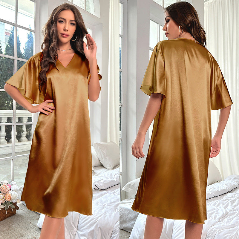 Large Size Ice Silk Pajamas Cooling Feeling Thin