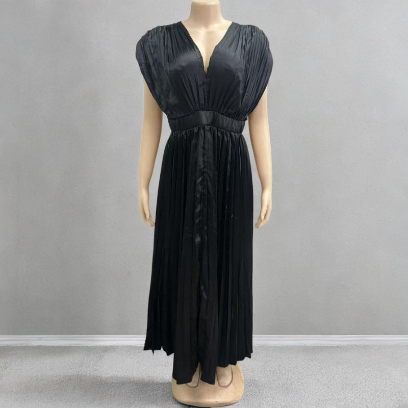 V-neck Satin Dress