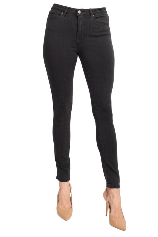 Velvet Heart Mid Waist Skinny Jeans Stretch Button & Zipper Fly Closure Denim Pants with Pockets