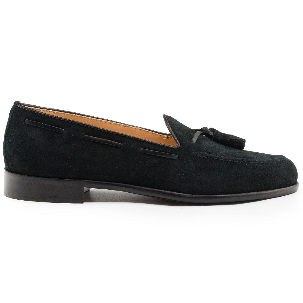16-583-BLK FRANCO Suede Calfskin Tassel Loafer, Black