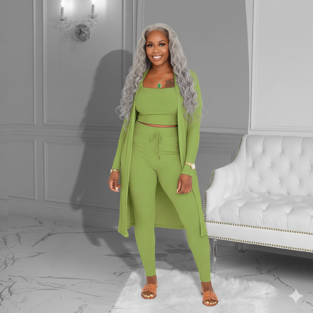 Women's Fashion Solid Color Three-piece Suit