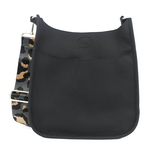 Vegan Suede Crossbody Bag (BLACK) - Pick Your Strap
