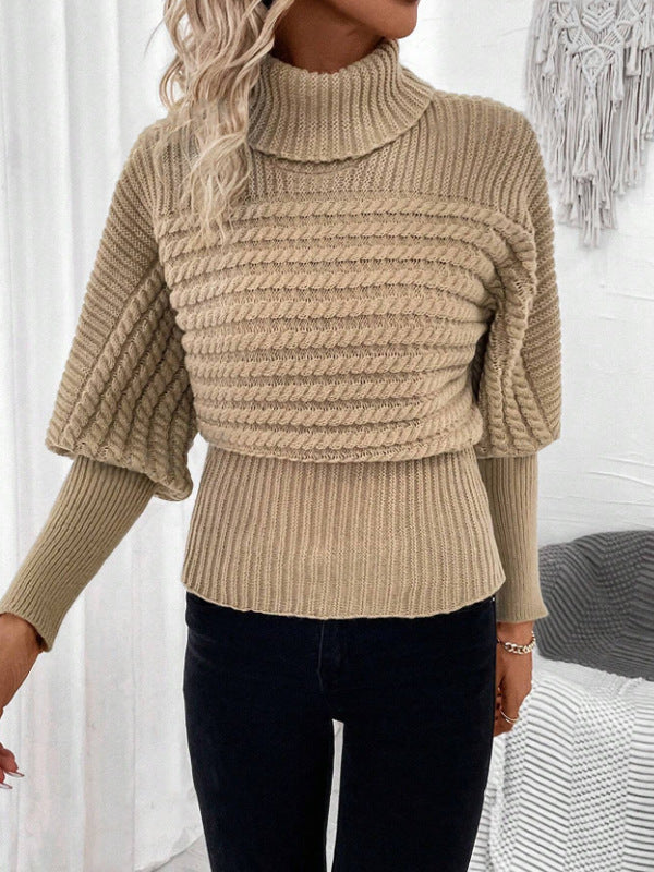 Women's Sweater Pullover High Neck Long Sleeves Knitwear