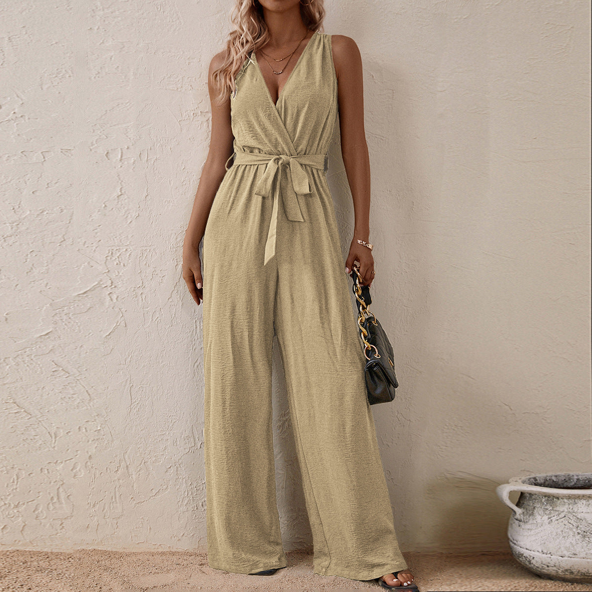 Sleeveless Jumpsuit Arrival High Waist with Straps Sleeveless Jumpsuit Casual