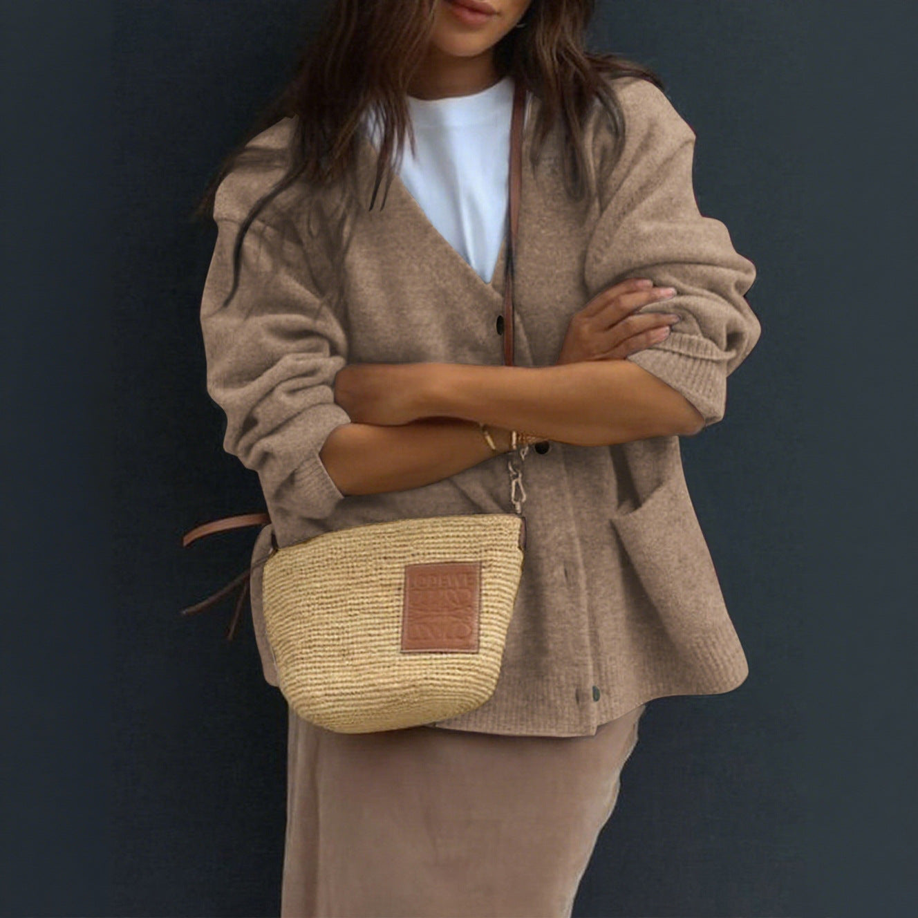 Women Casual Minimalist Long Sleeve Senior Coat Sweater