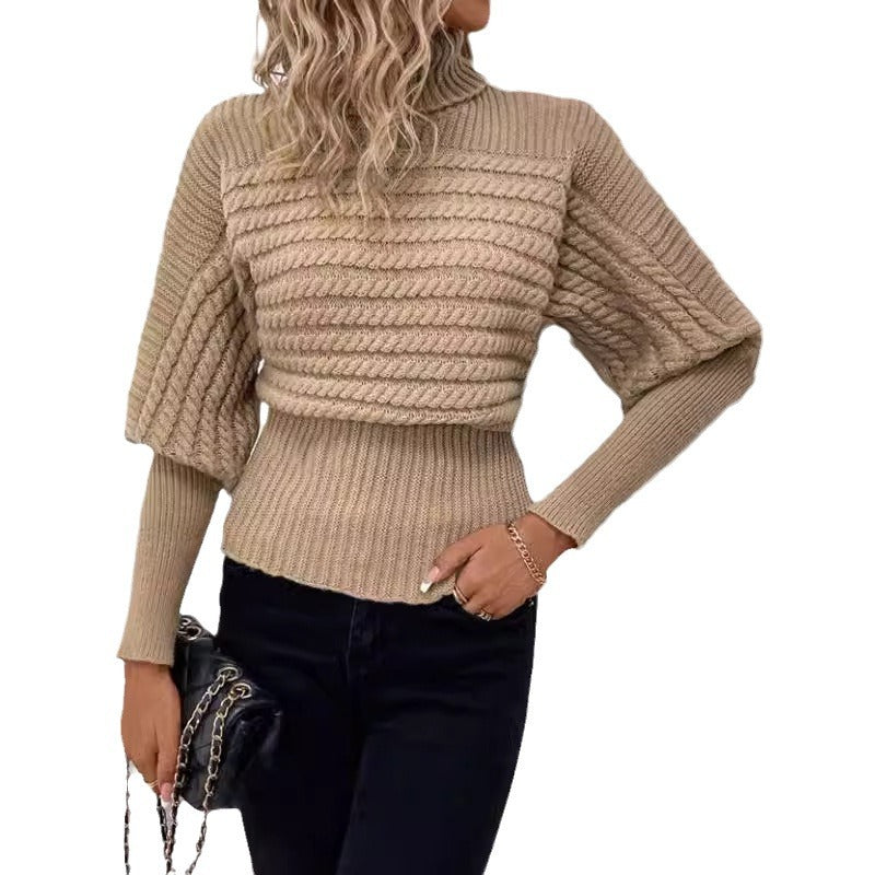 Women's Sweater Pullover High Neck Long Sleeves Knitwear