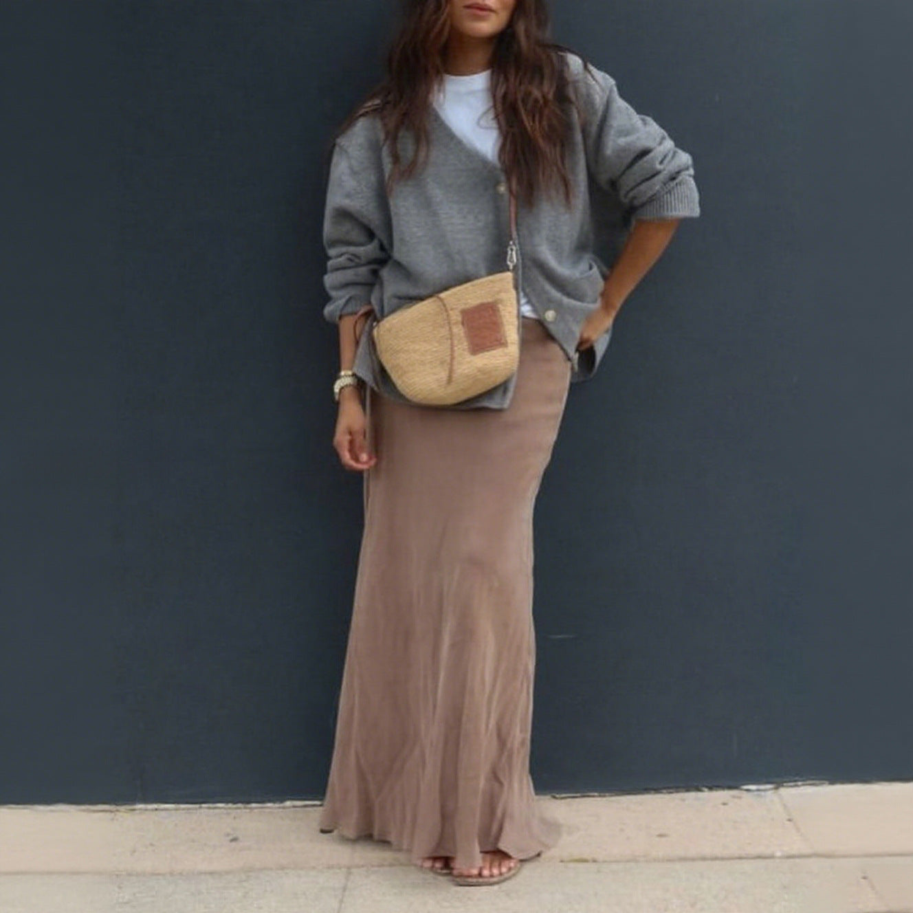 Women Casual Minimalist Long Sleeve Senior Coat Sweater