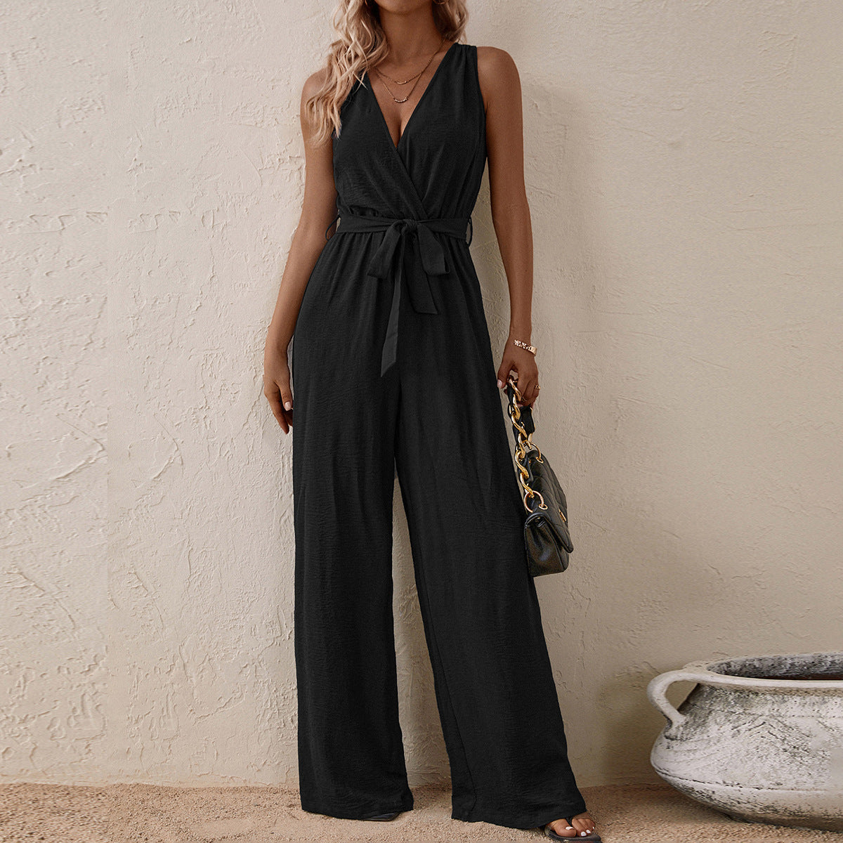 Sleeveless Jumpsuit Arrival High Waist with Straps Sleeveless Jumpsuit Casual