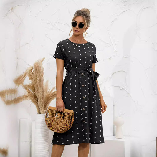 Polka Dot Breasted Dress