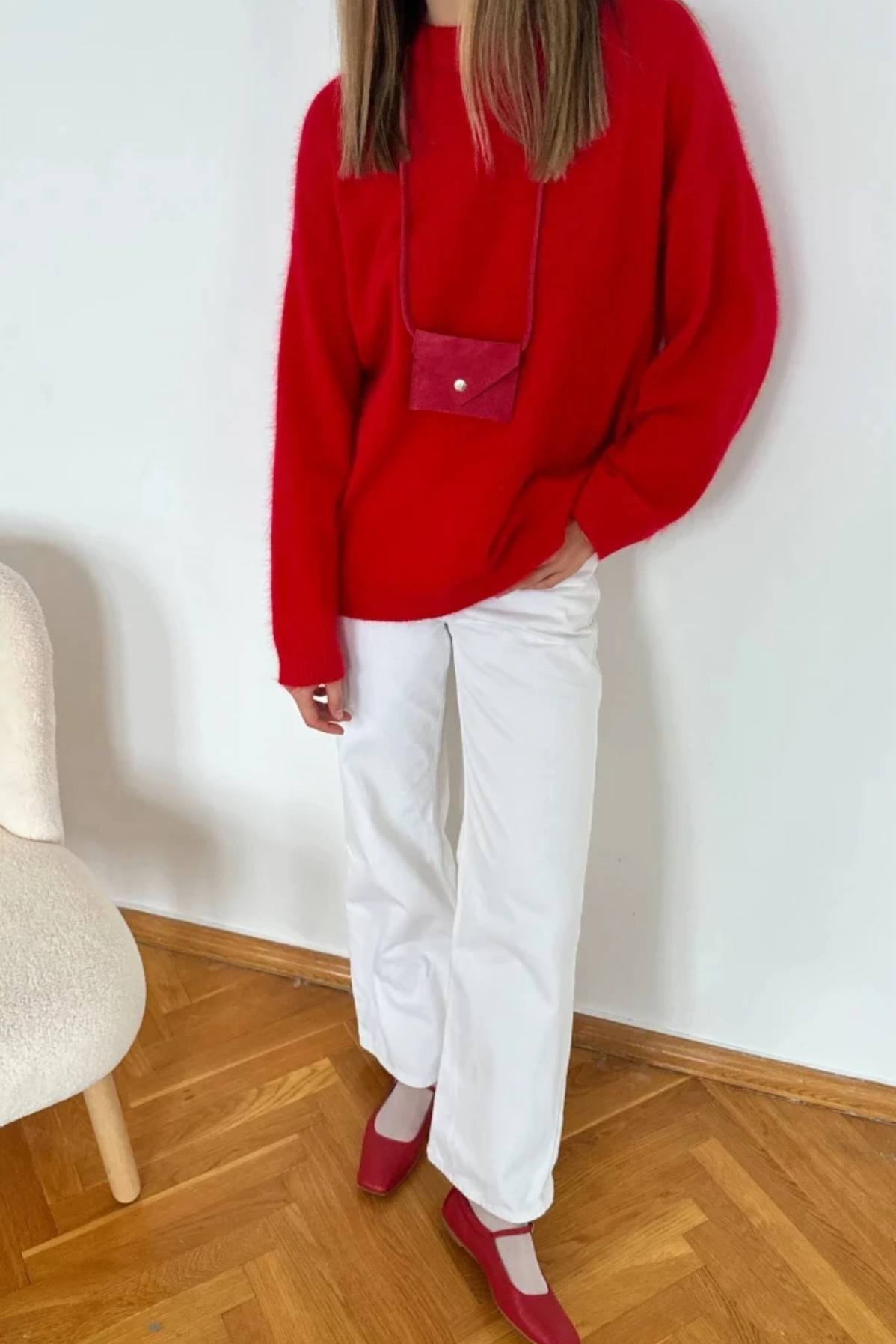 Women Autumn Winter Loose Long Wool Alpaca round Neck Sweater