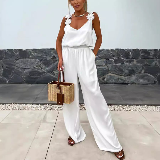 Sleeveless Pocket Jumpsuit Casual Loose