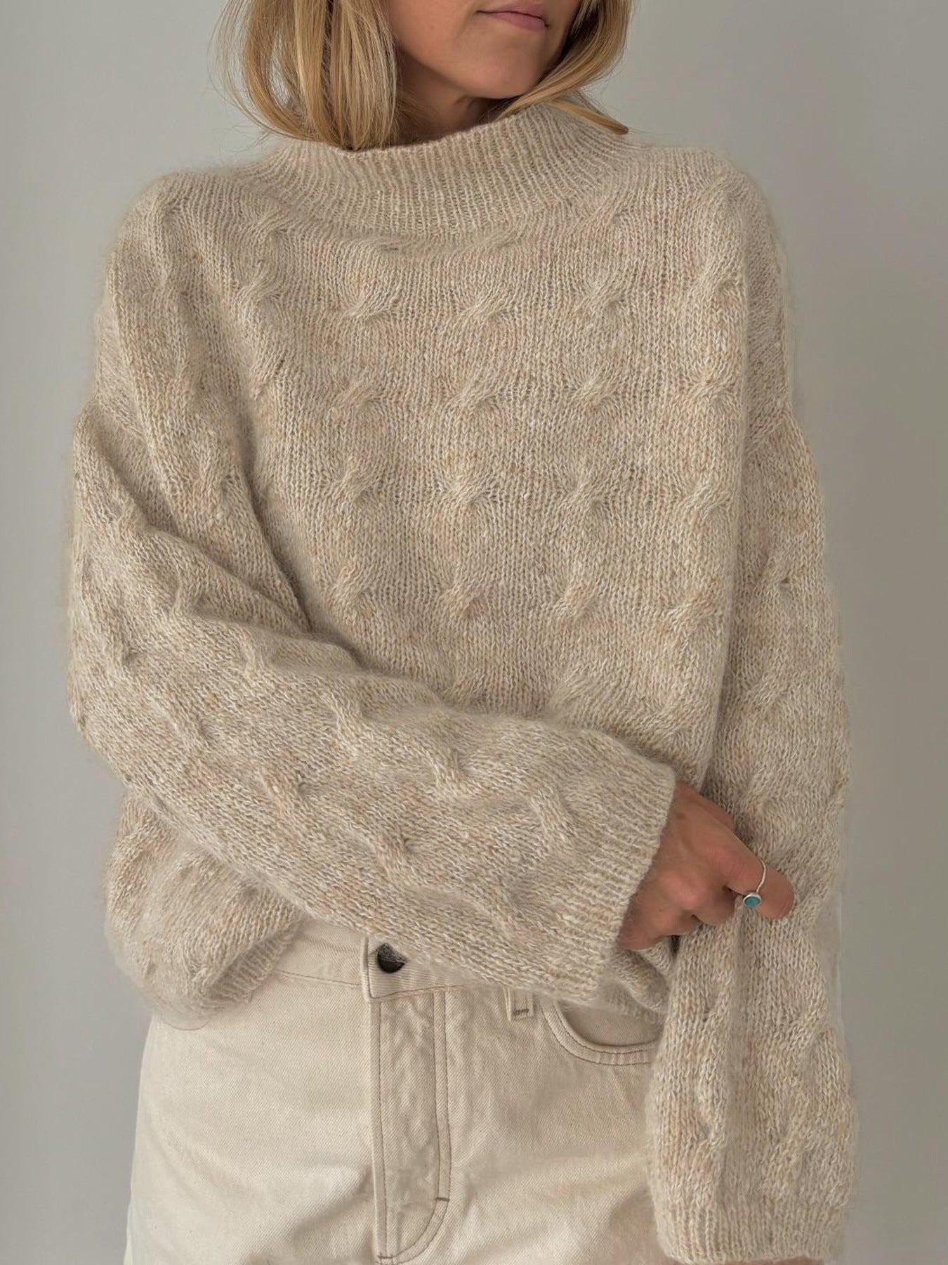 Autumn Winter Turtleneck Women Sweater Casual Loose Twisted Warm Long Sleeves Knitwear Top Women