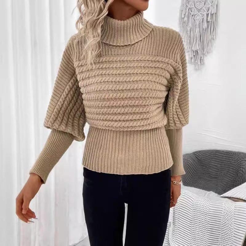 Women's Sweater Pullover High Neck Long Sleeves Knitwear