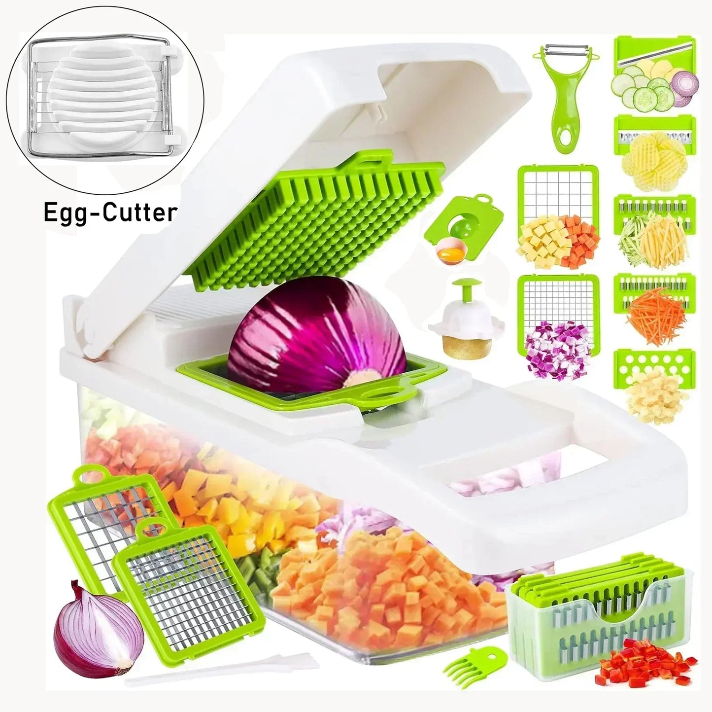 12/22 in 1 Multifunctional Vegetable Cutter Manual Foo | Ships from US