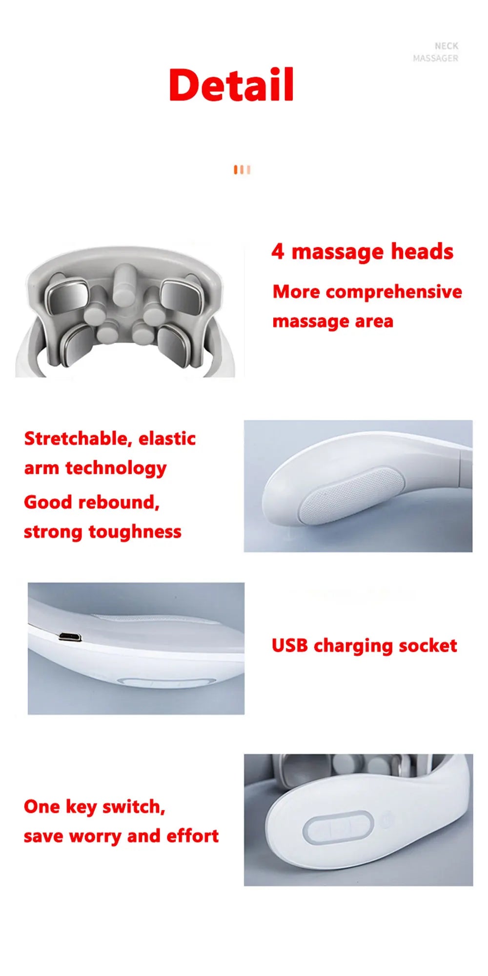 Smart Neck Massage Instrument Portable Shoulder Neck