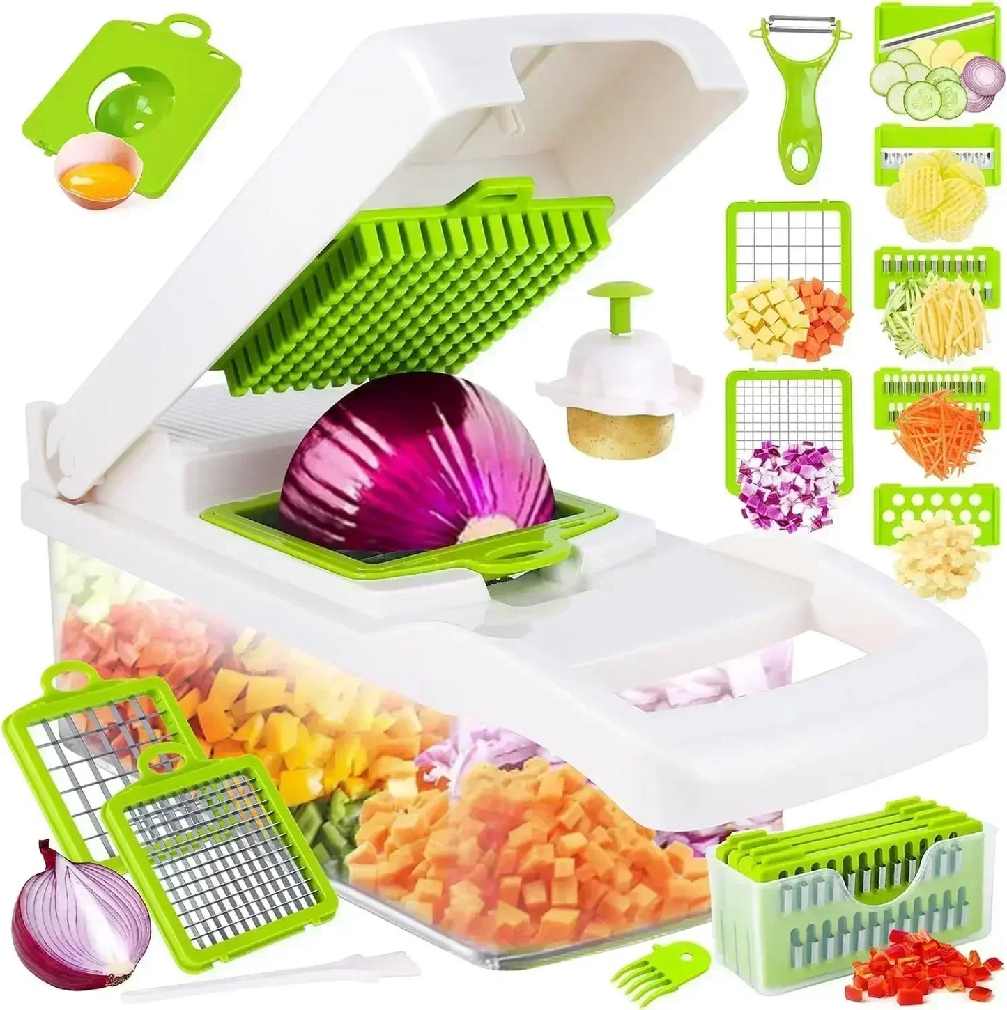 12/22 in 1 Multifunctional Vegetable Cutter Manual Foo | Ships from US
