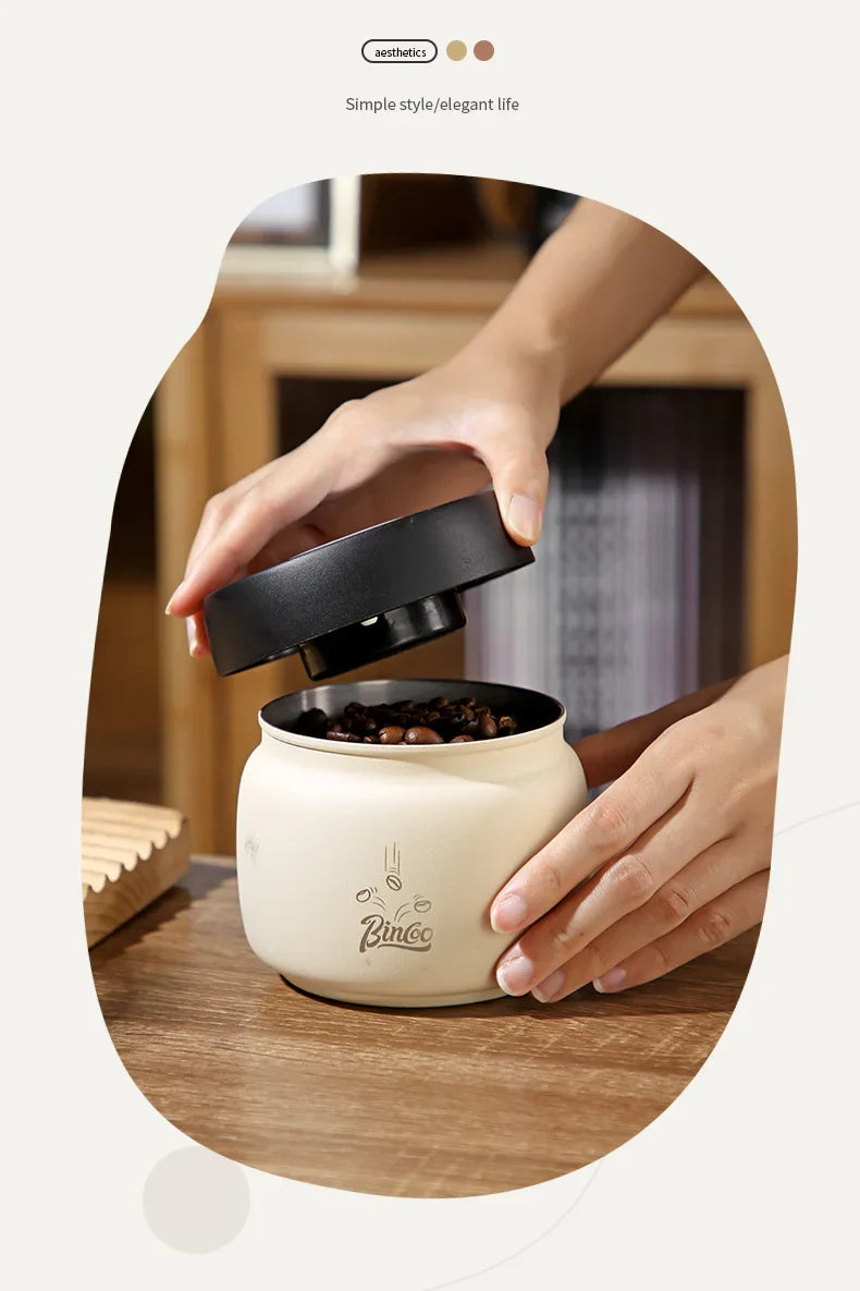 Coffee Sealed Can Stainless Steel Manual Vacuum Storag | Ships from US