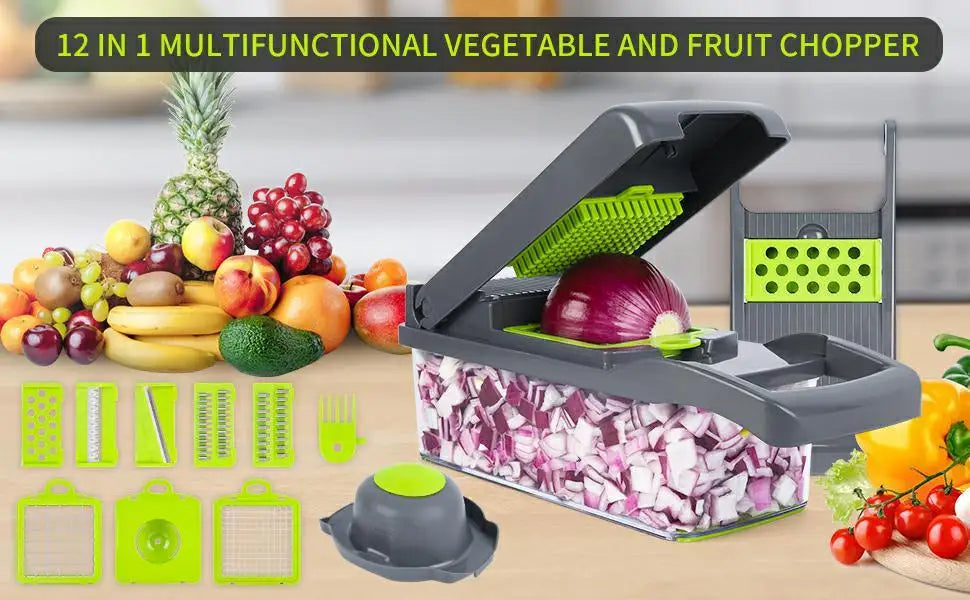 12/22 in 1 Multifunctional Vegetable Cutter Manual Foo | Ships from US
