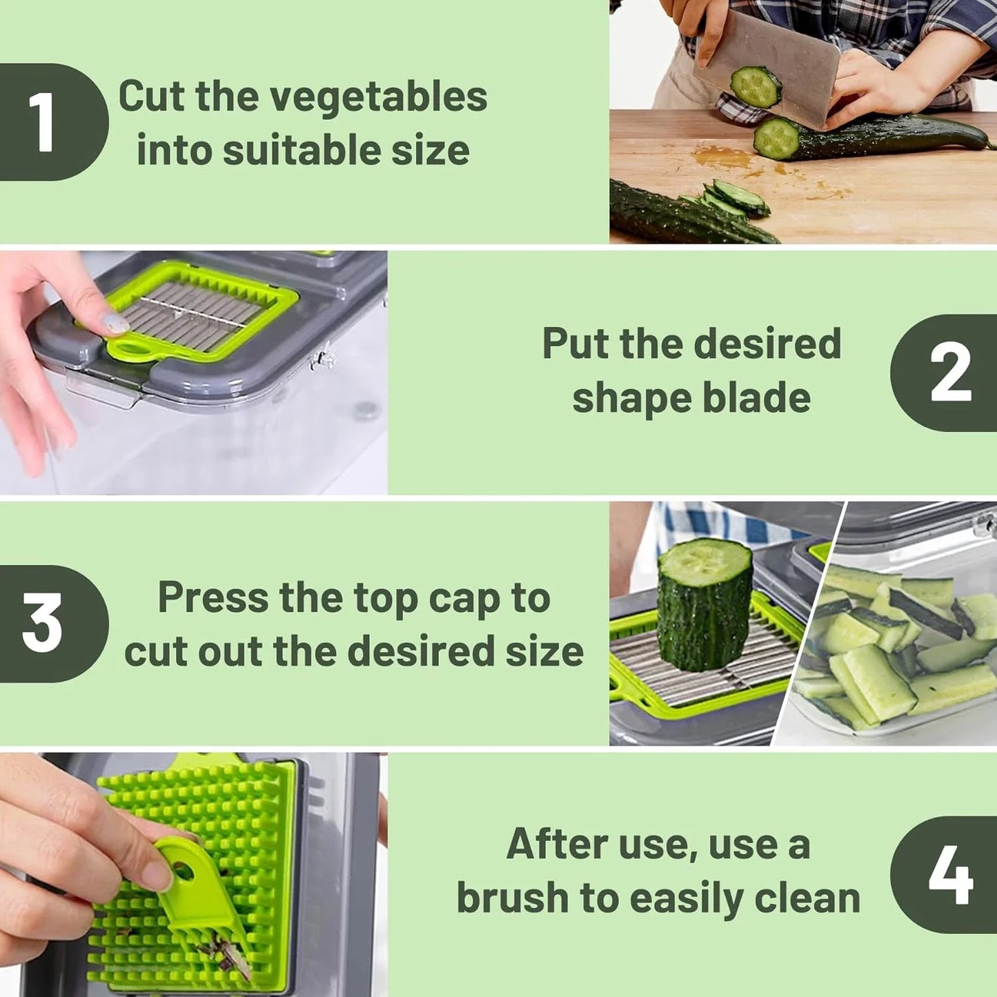 12/22 in 1 Multifunctional Vegetable Cutter Manual Foo | Ships from US
