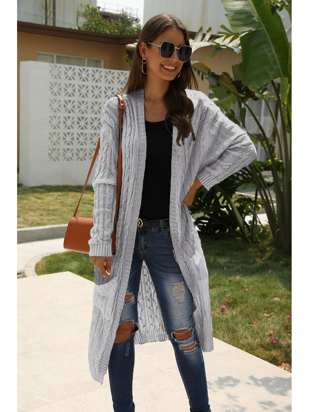 Knitted Long Sleeve Cardigan Sweater