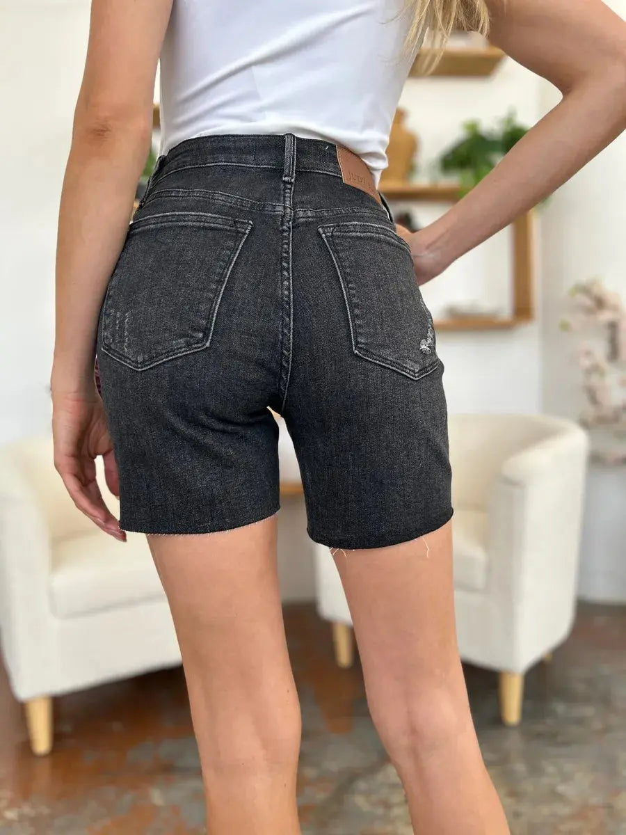 Judy Blue Jeans - Full Size High Waist Rigid Magic Denim Shorts
