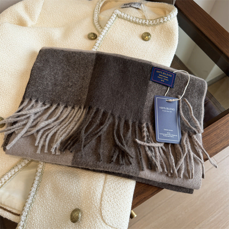 Unisex Cashmere-like Plaid Light Luxury Scarf