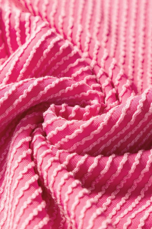 Solid Corded T-Shirt and Pants Set