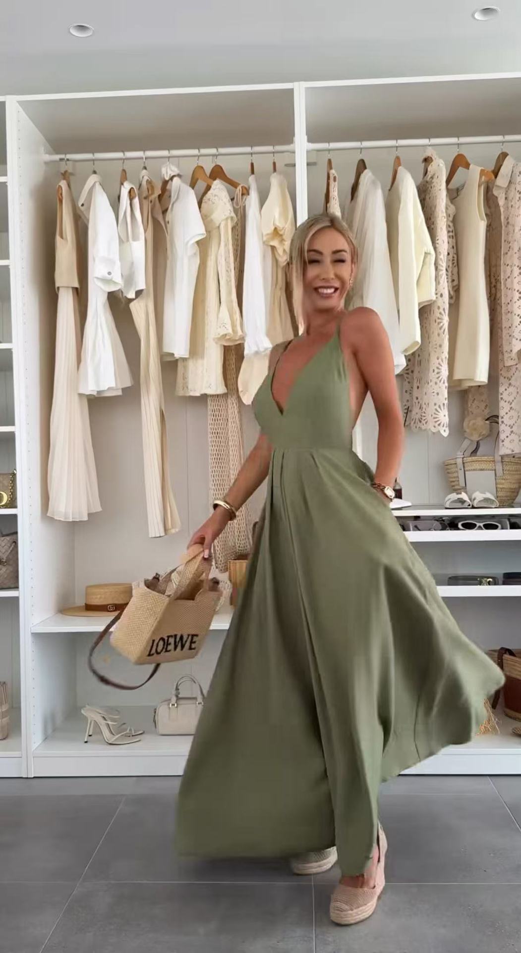 Sexy Sling Tied V-neck Sleeveless Dress