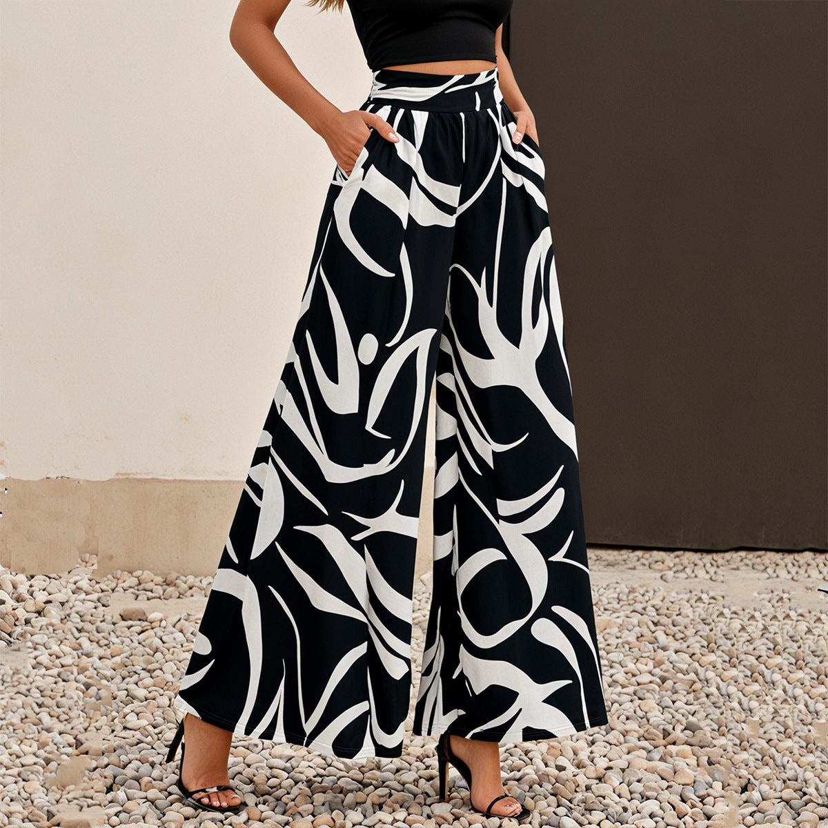 New Waist-tight Summer Long Draping Effect Long Culottes For Women