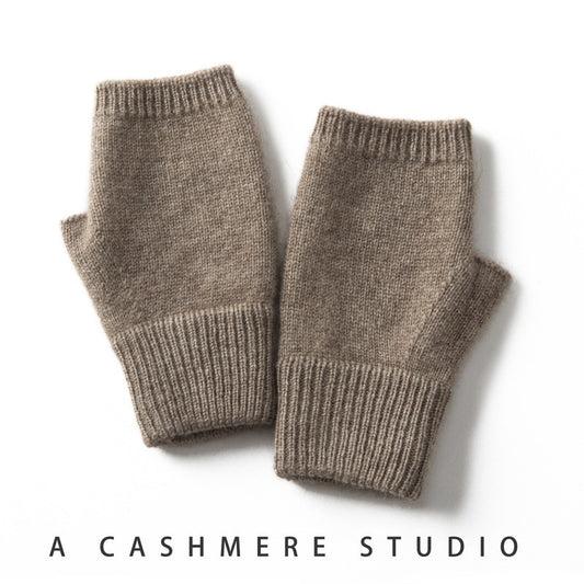 Pure Cashmere Half Finger Gloves For Women Autumn Winter Assorted Colors