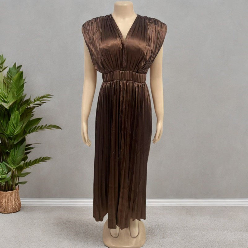 V-neck Satin Dress