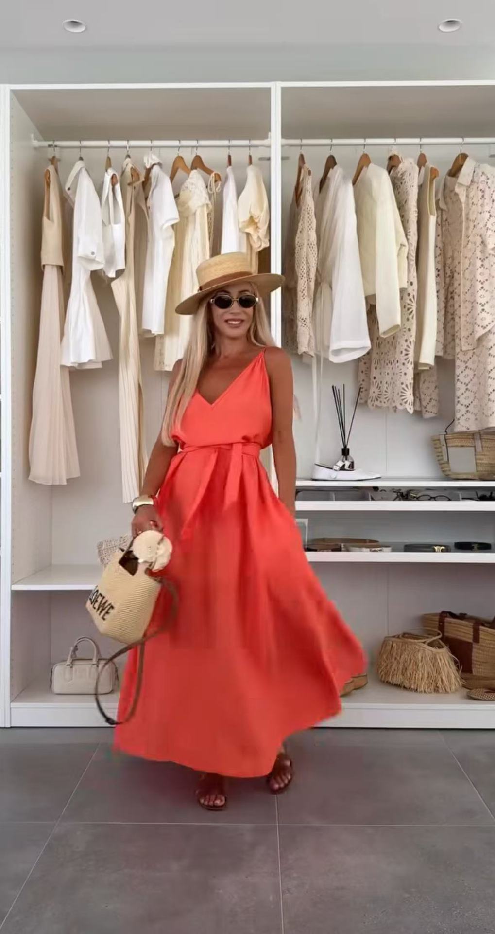 Sexy Sling Tied V-neck Sleeveless Dress
