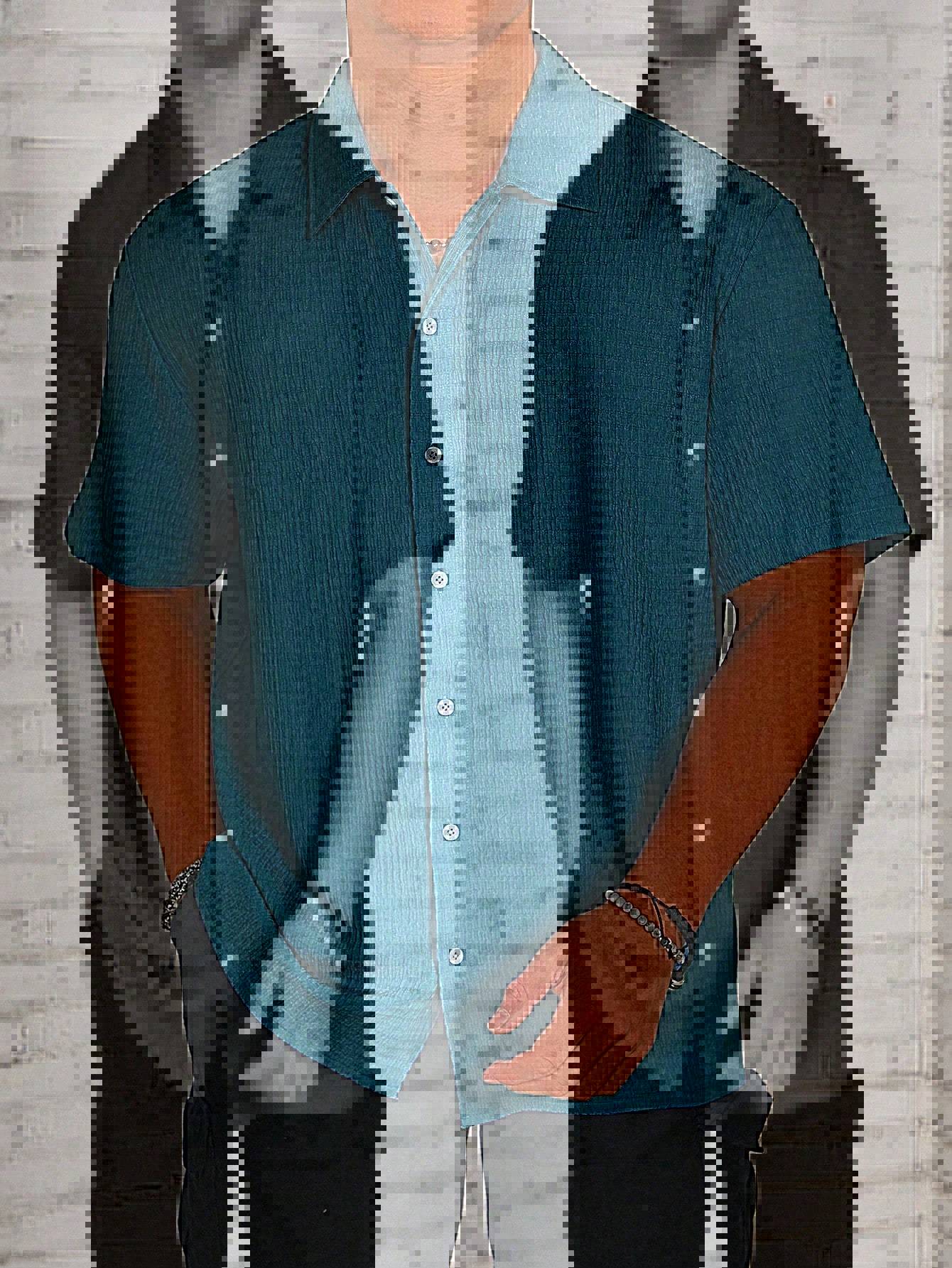 New Lapel Collar Retro Resort Casual Shirt For Men
