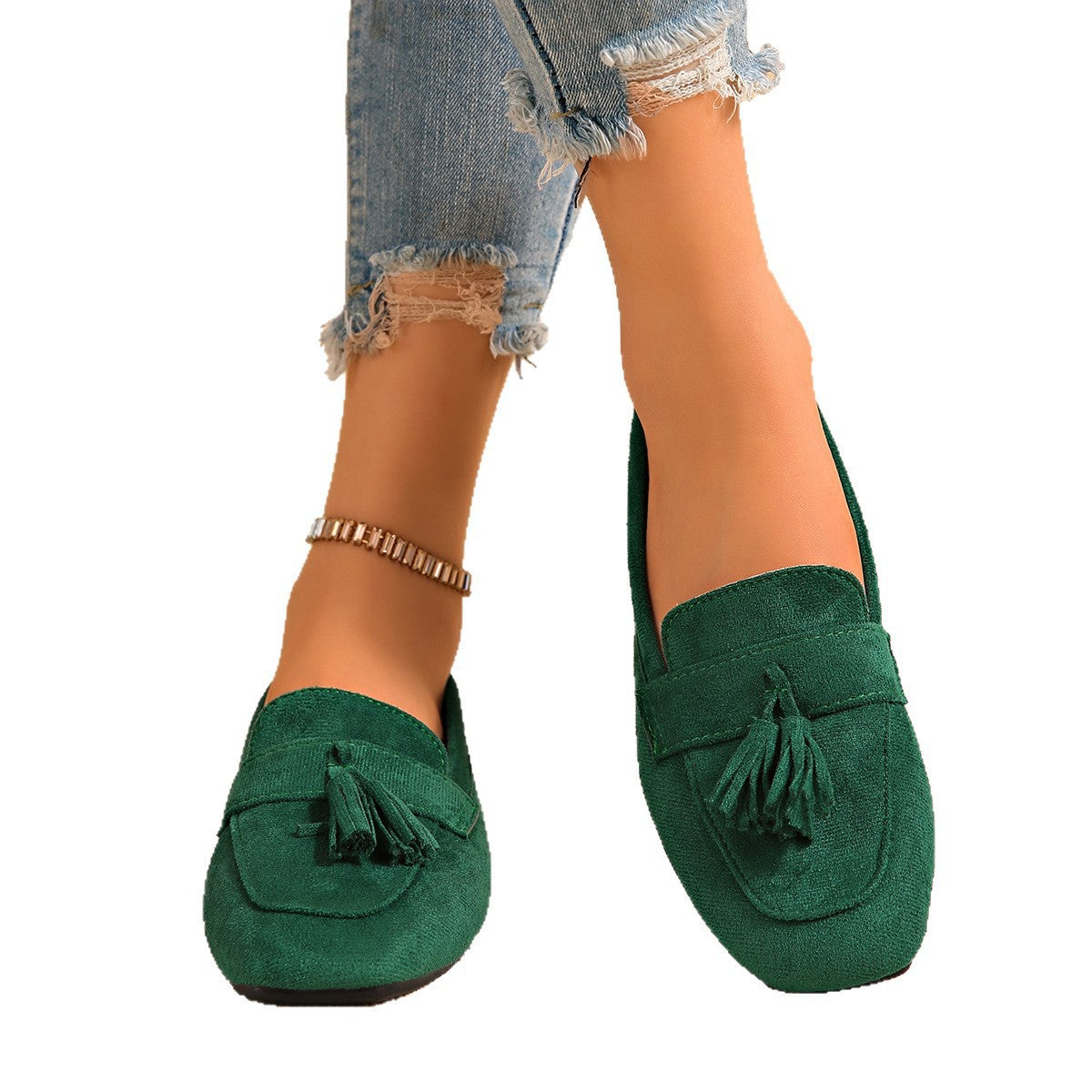 Square Toe Slip On Casual Loafer Shoes