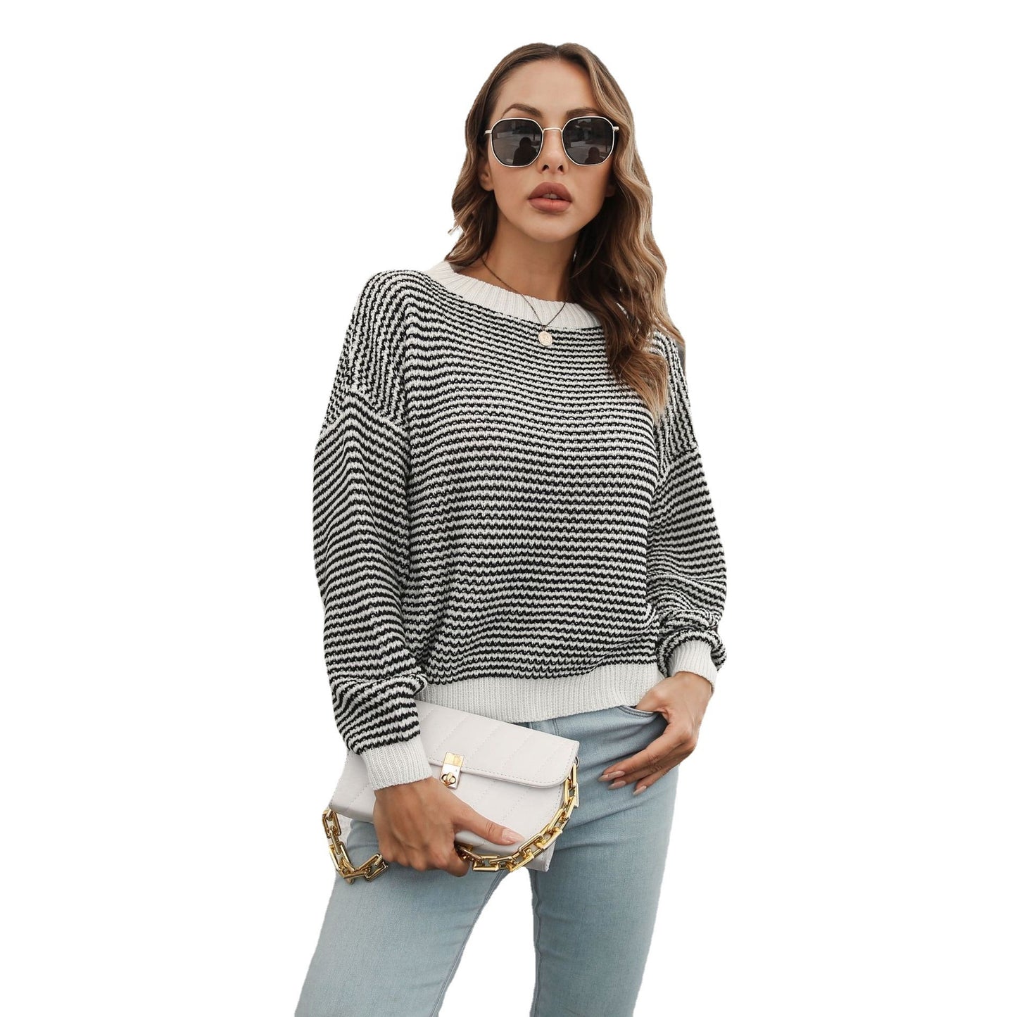 Striped Sweater Women's Loose Long Sleeve Casual